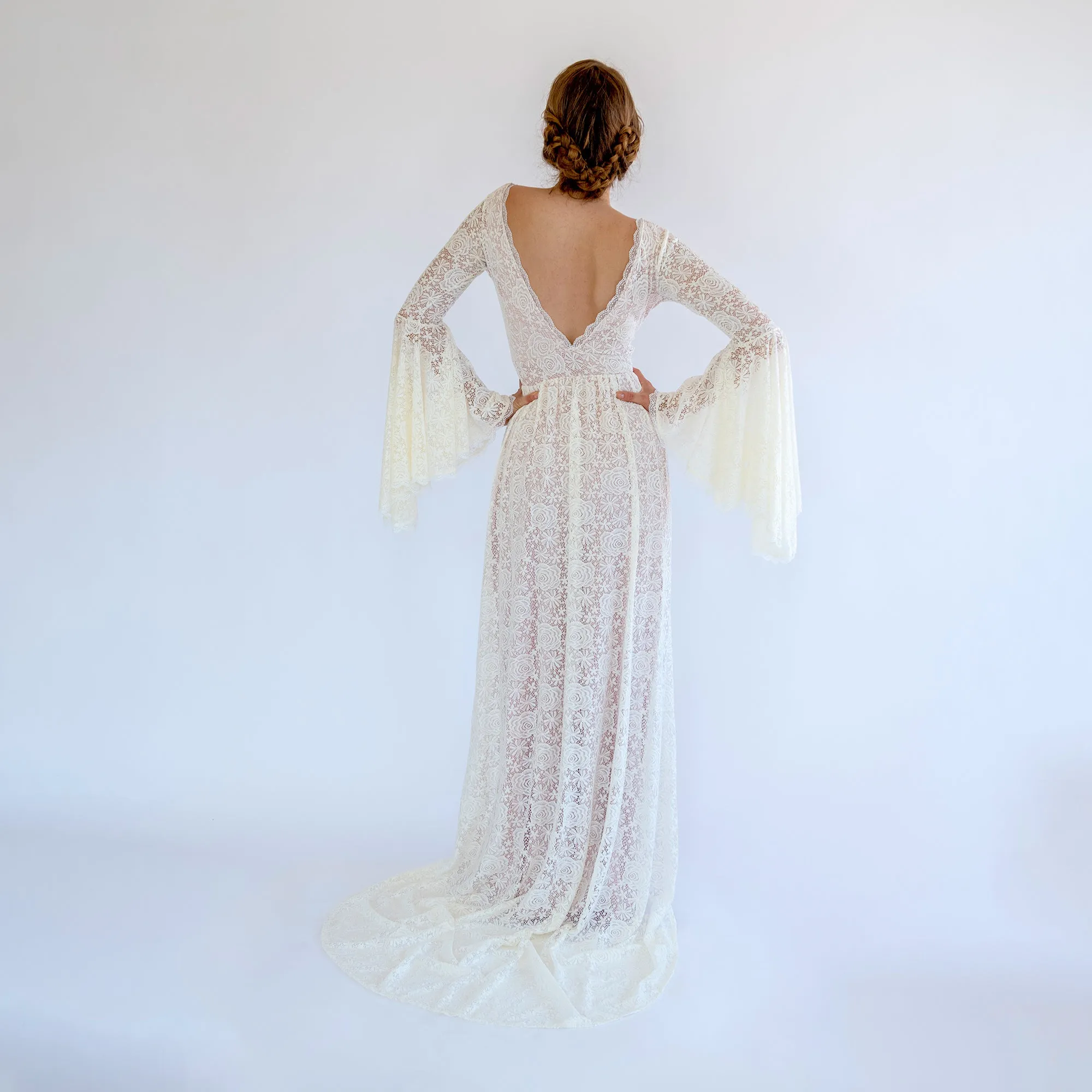 Bell Sleeve Wedding Dress #1508