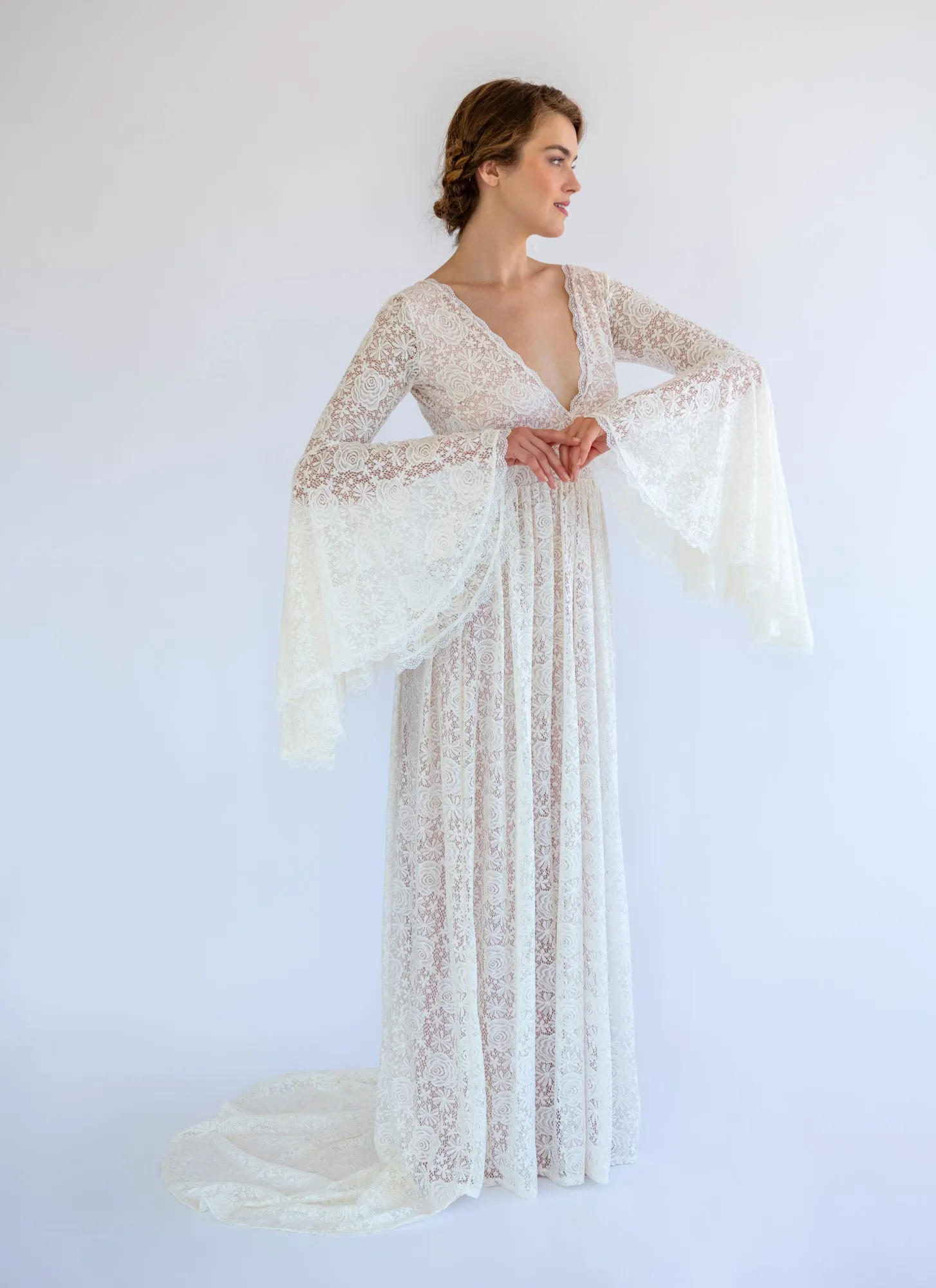 Bell Sleeve Wedding Dress #1508