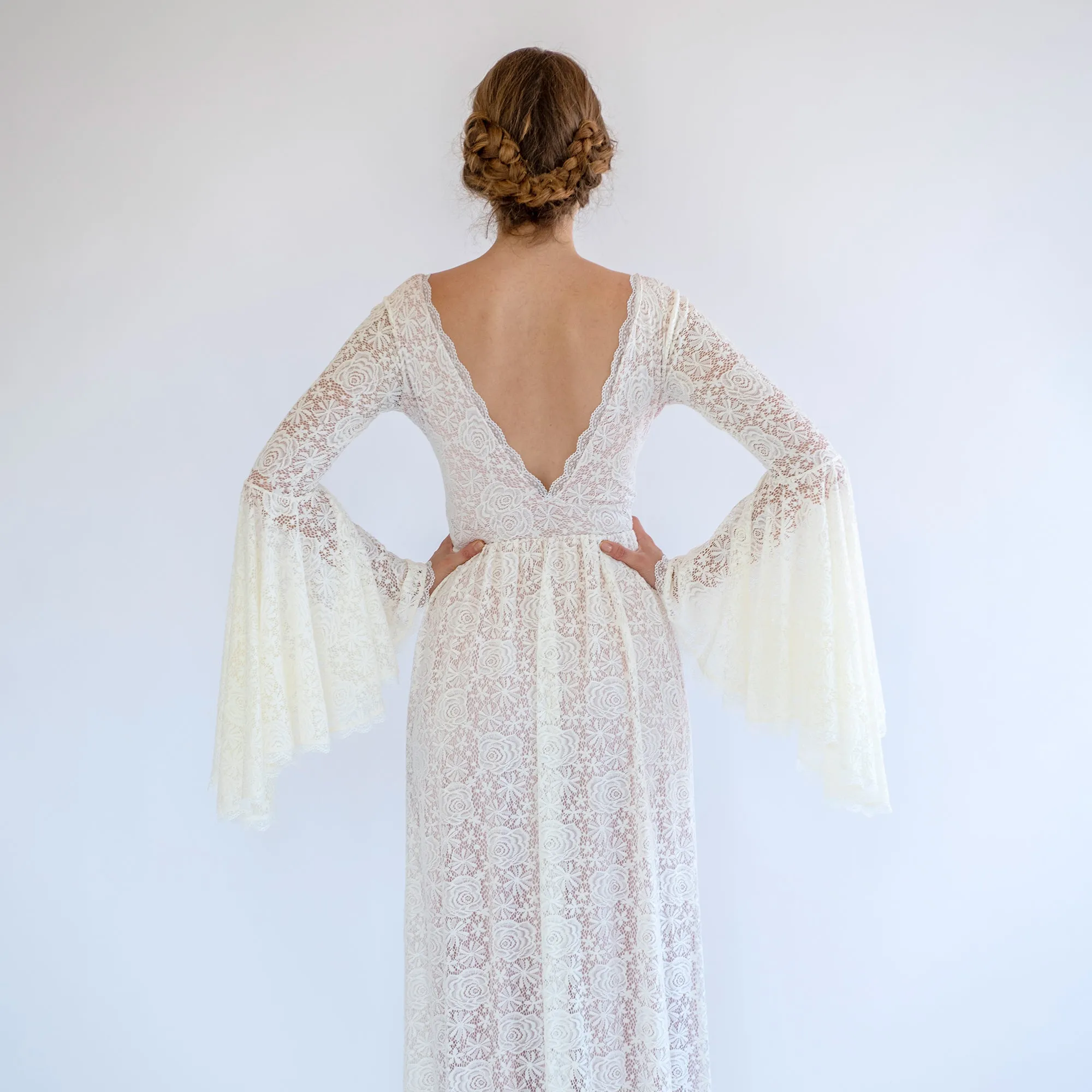 Bell Sleeve Wedding Dress #1508