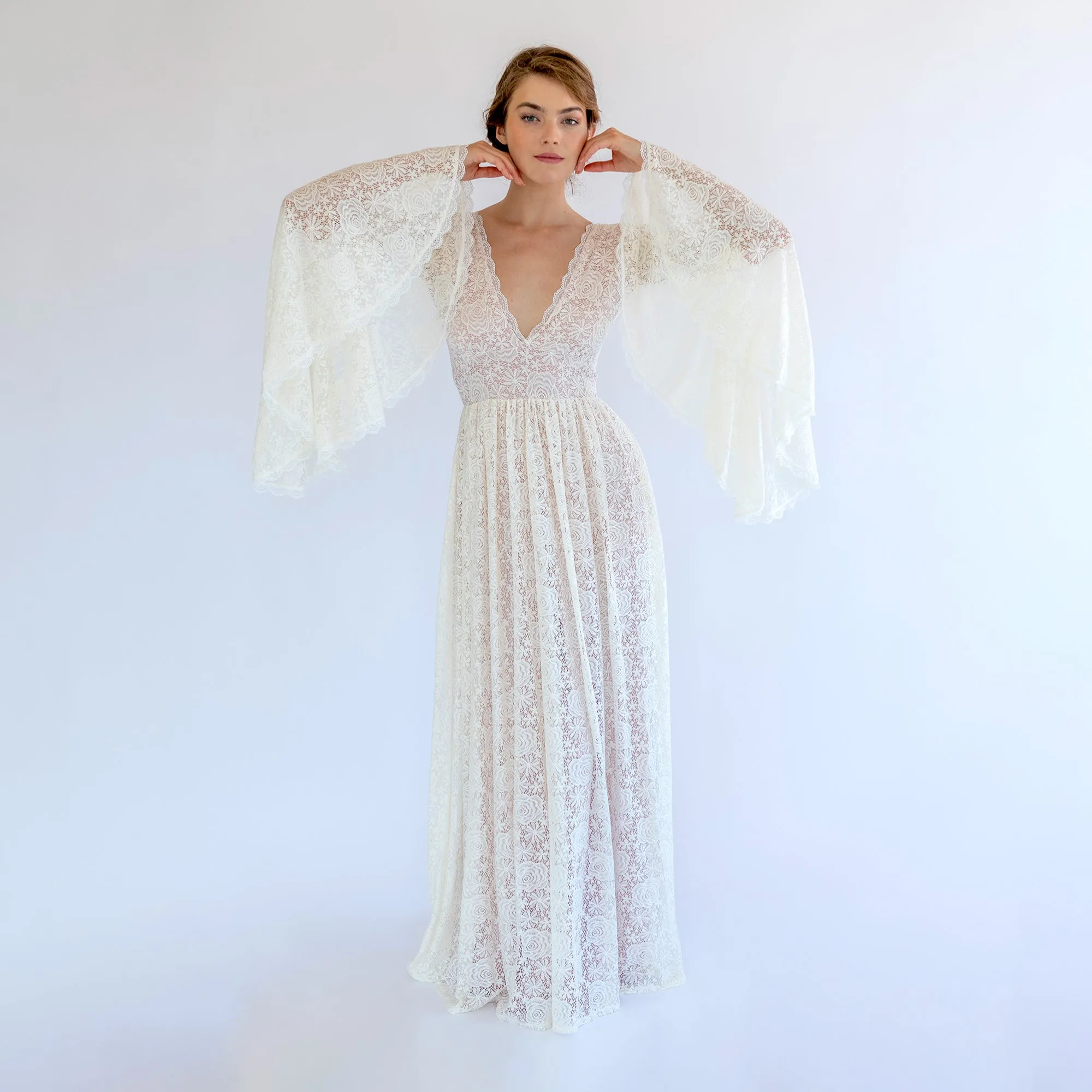 Bell Sleeve Wedding Dress #1508