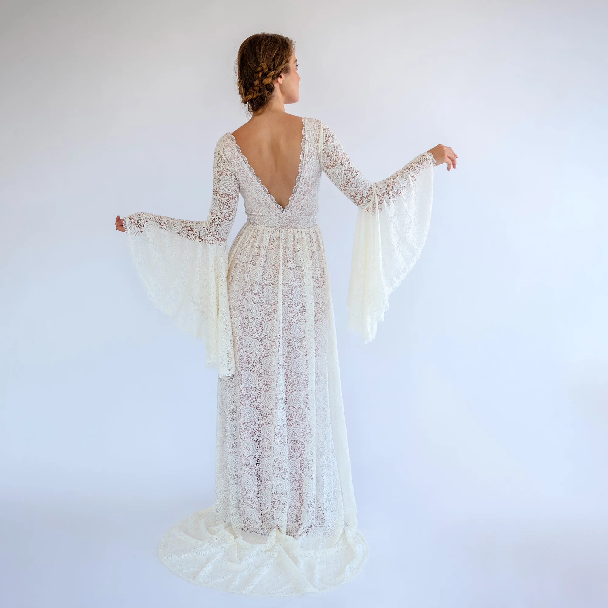 Bell Sleeve Wedding Dress #1508