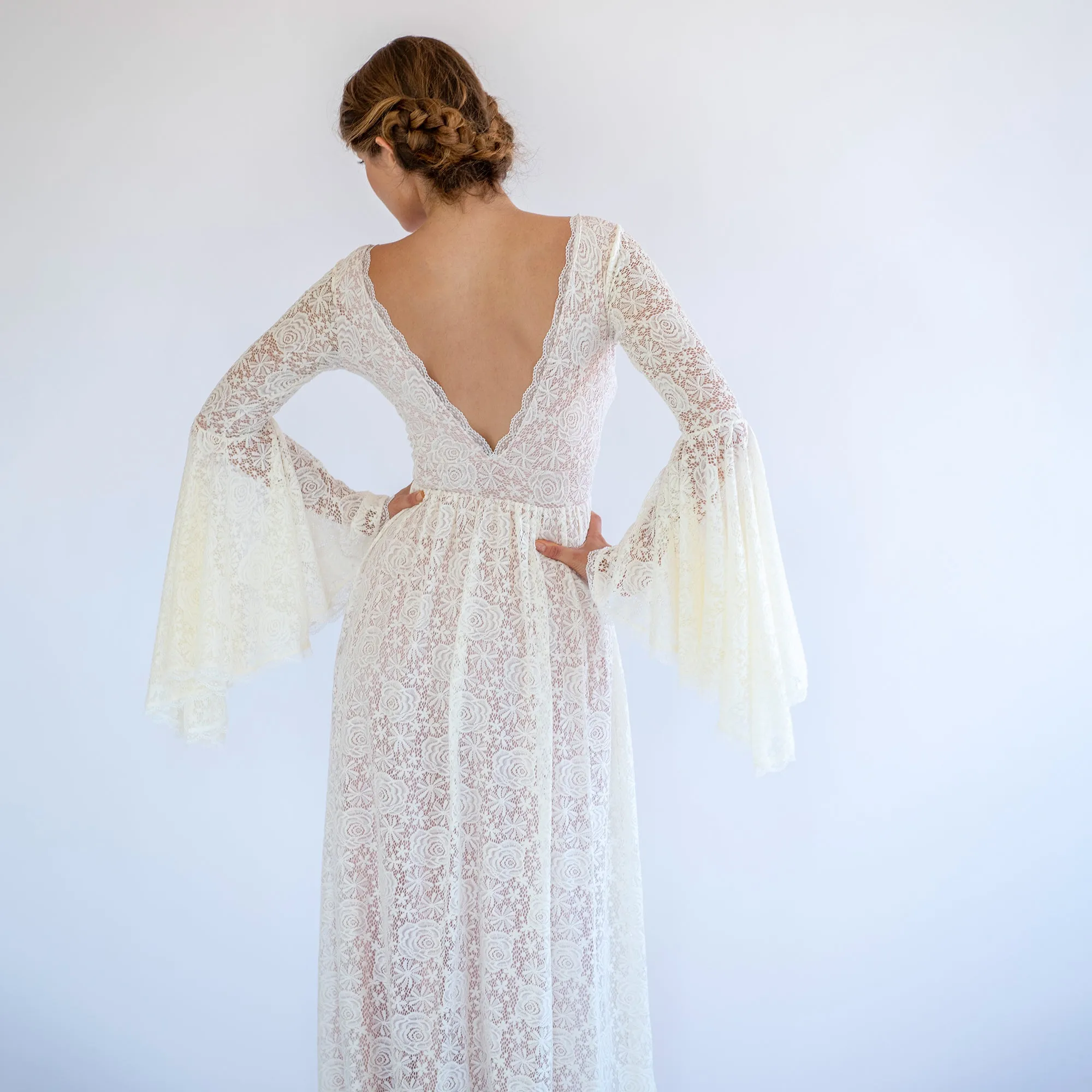 Bell Sleeve Wedding Dress #1508