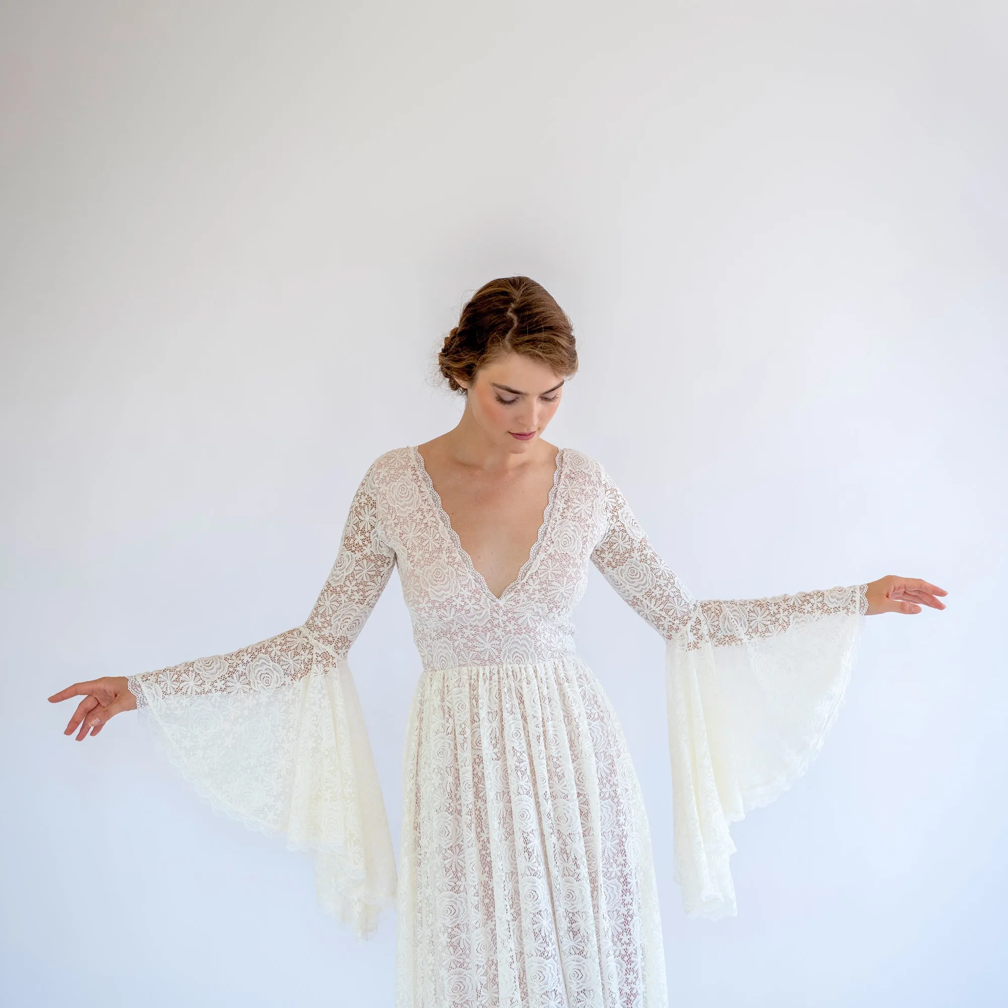 Bell Sleeve Wedding Dress #1508