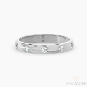 Bezel Set Round Diamond Band Five Stone Anniversary Ring