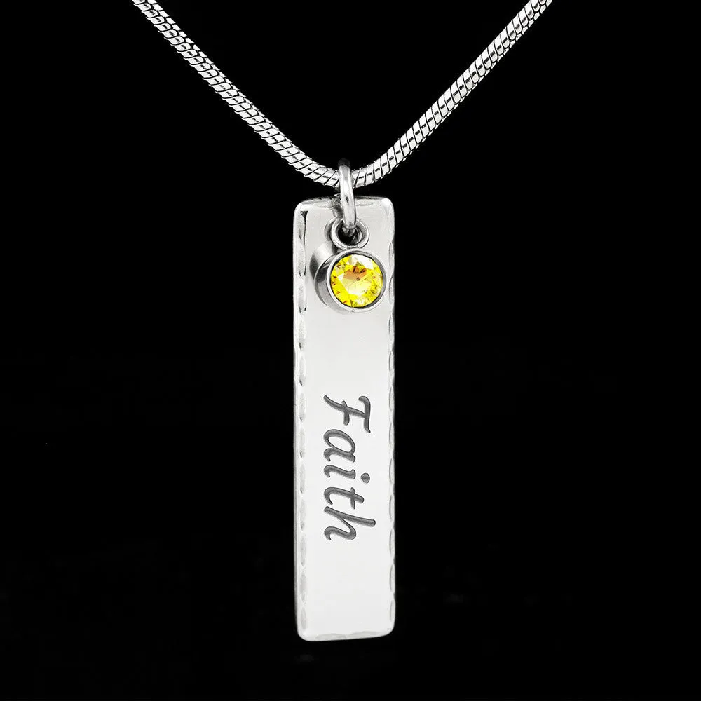 Birthstone Name Necklace