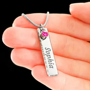 Birthstone Name Necklace