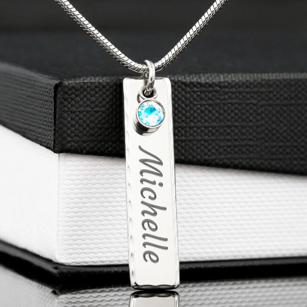 Birthstone Name Necklace