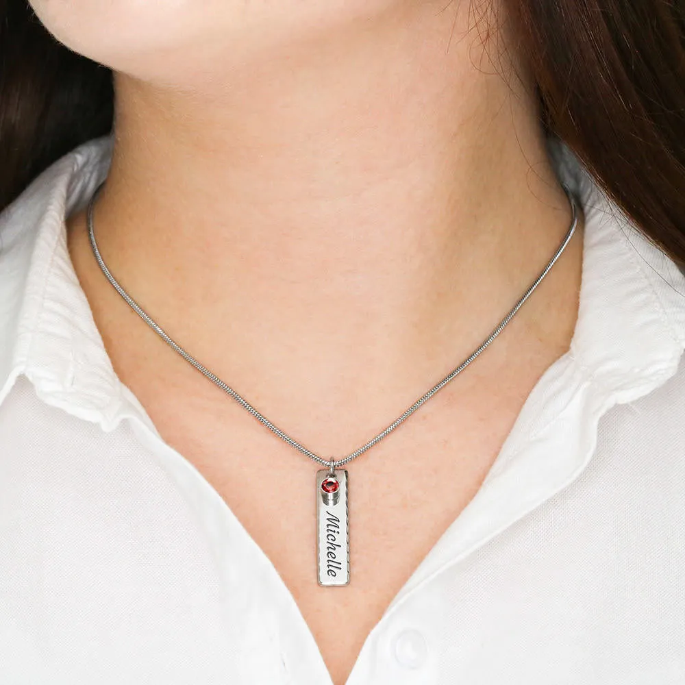 Birthstone Name Necklace