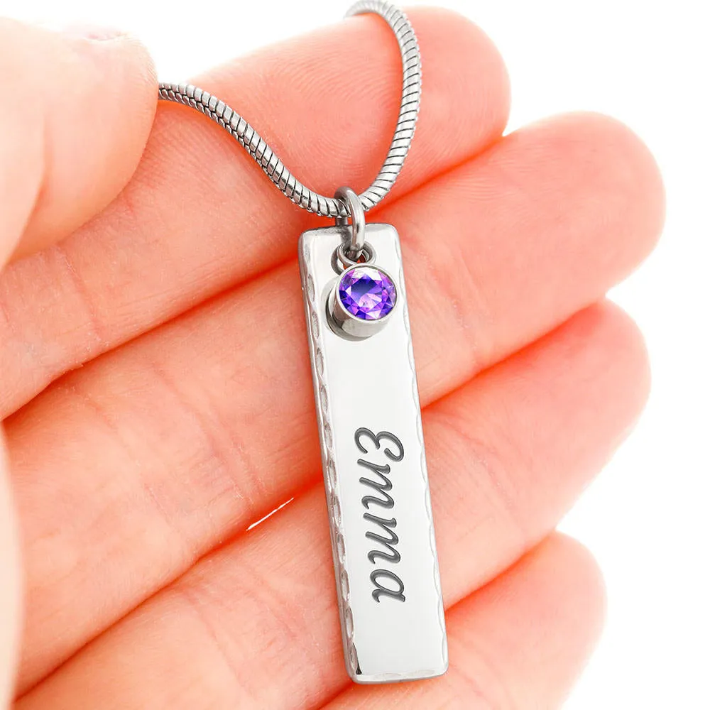 Birthstone Name Necklace