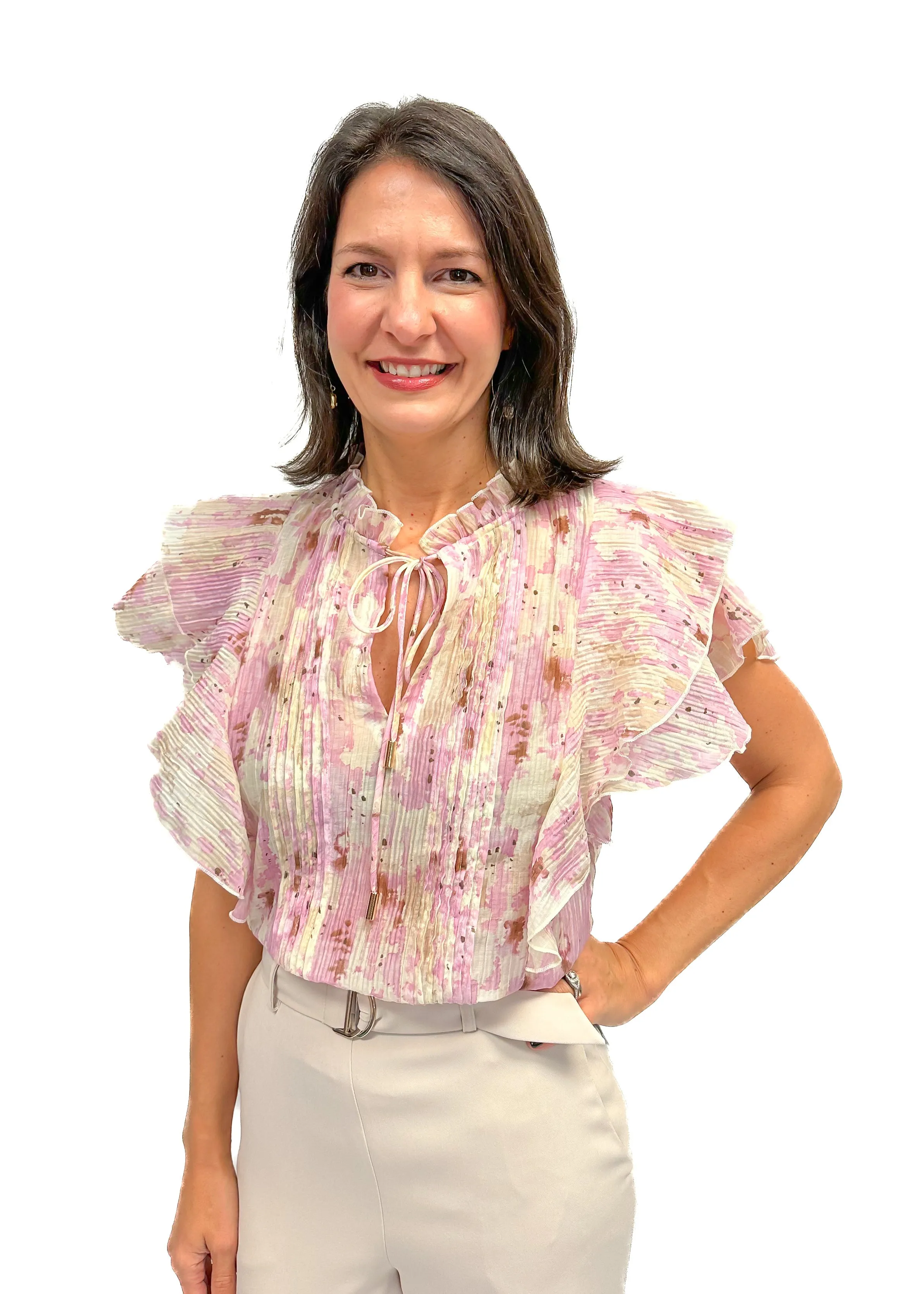 Bishop   Young Remi Ruffle Sleeve Top - Flush Botanical Print