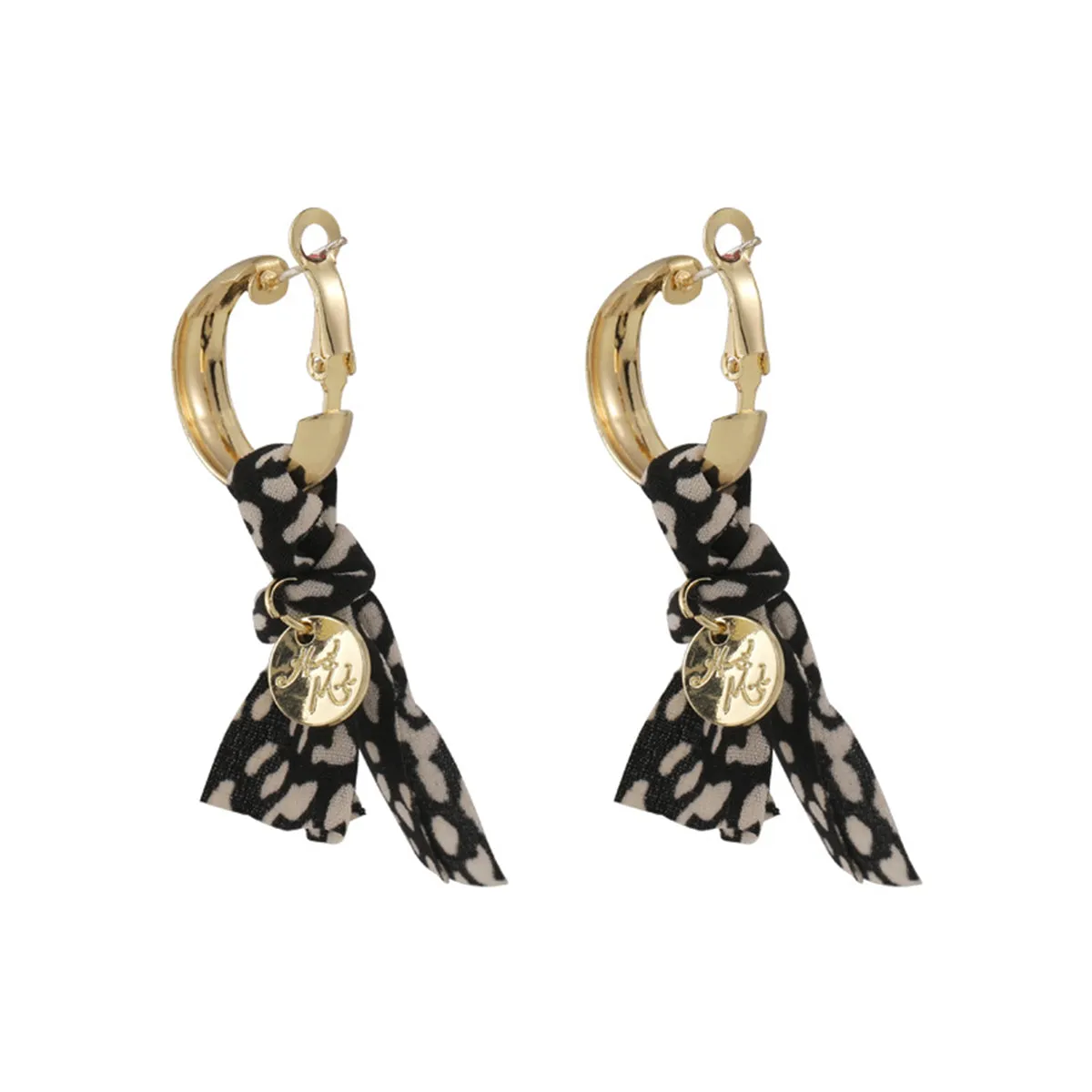 Black & 18K Gold-Plated Leopard Knot-Accent Drop Earrings