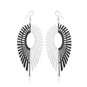 Black & White Abstract Wing Drop Earrings