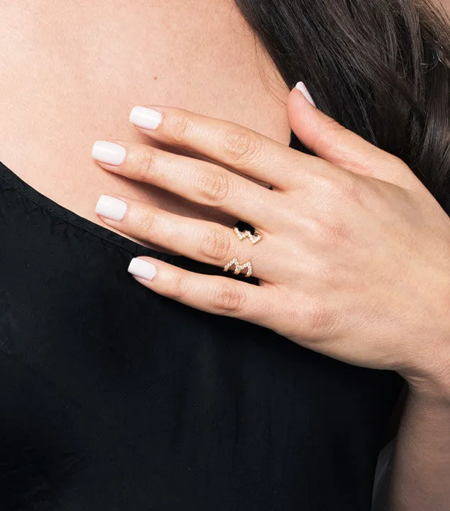 Black Diamond Stacked Dagger Ring | Black Gold
