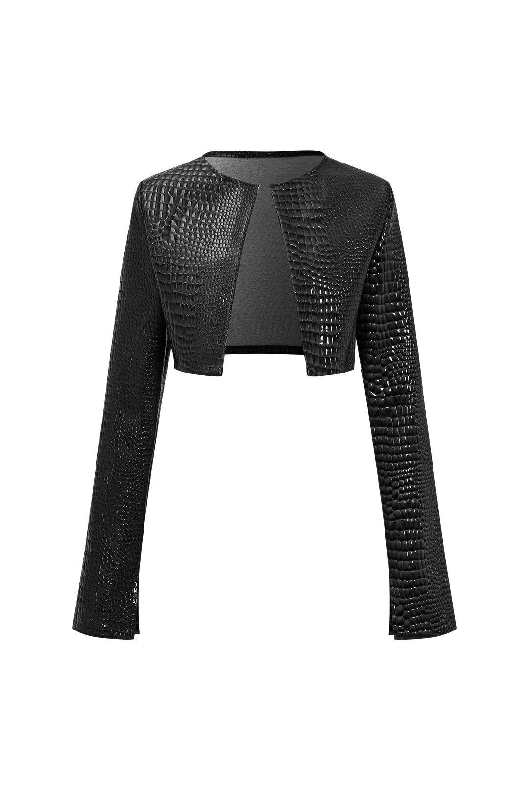 Black Luxe Croc Jacket
