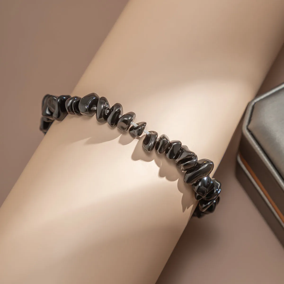Black Resin Stretch Bracelet