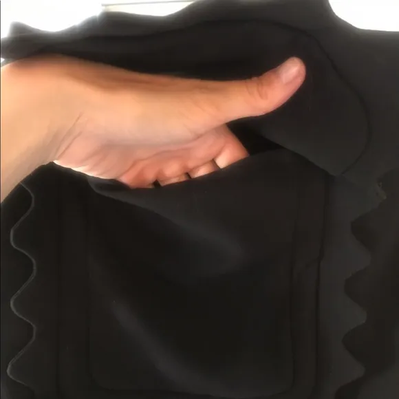 Black Twill Skirt With Scalloped front Pocket