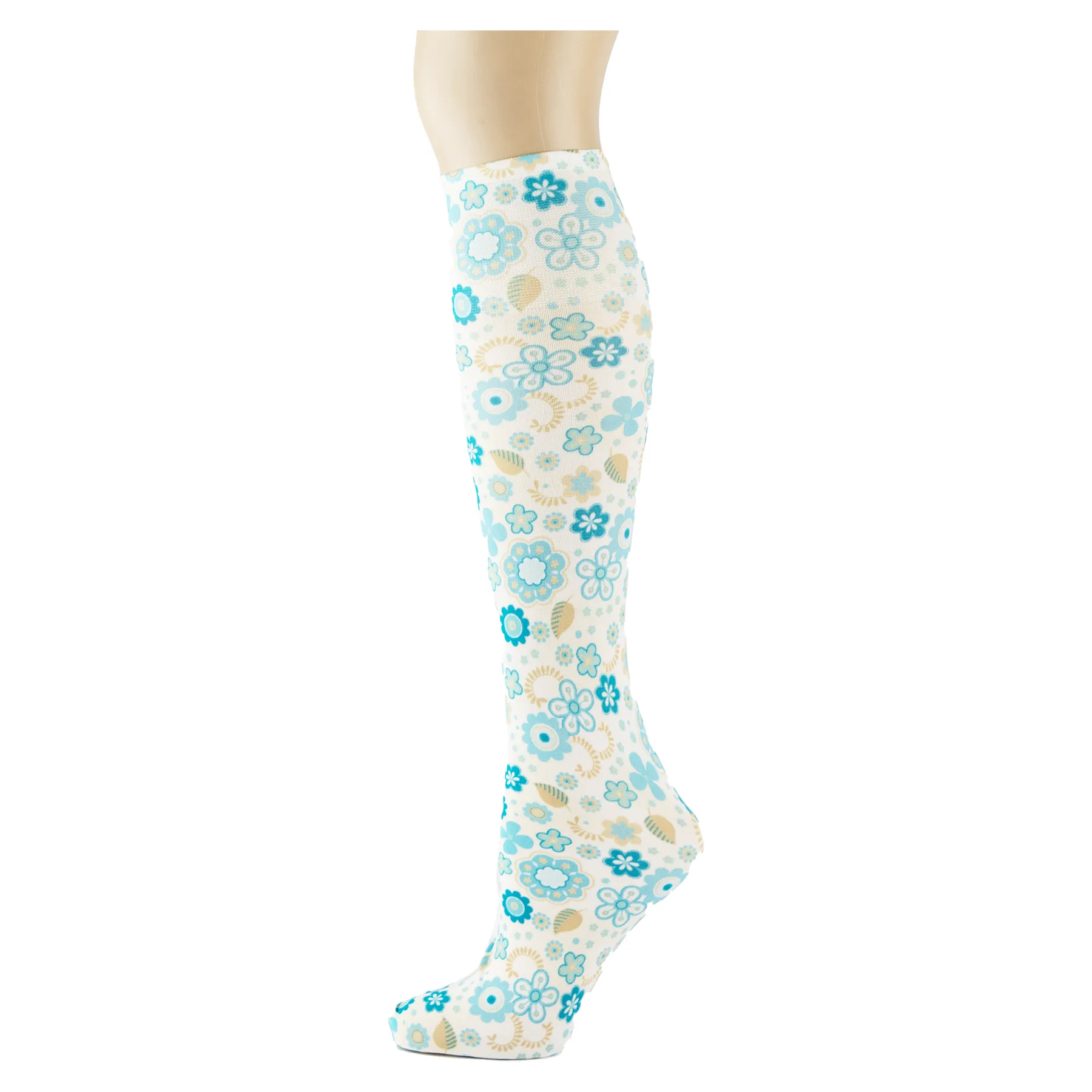 Blue Ditsy Daisy Youth Knee Highs