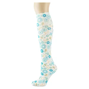 Blue Ditsy Daisy Youth Knee Highs