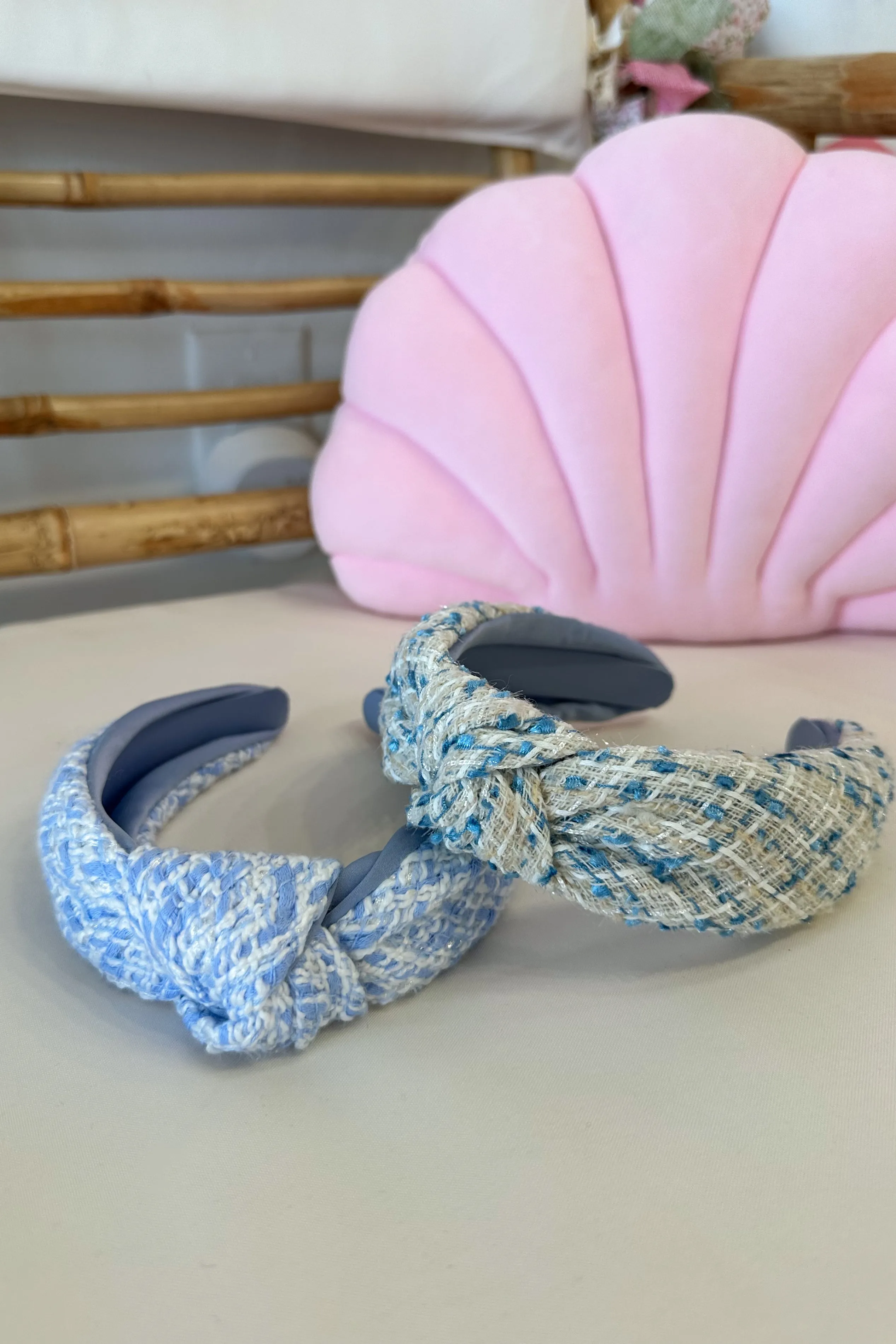 Blue Tweed Headband