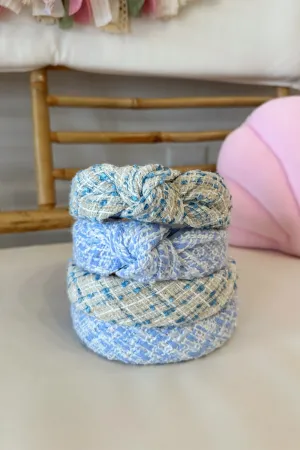 Blue Tweed Headband