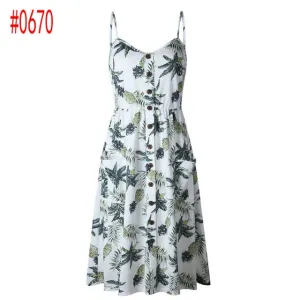 Bohemian Floral Tunic Women's Dress Sweet & Cute Sleeveless