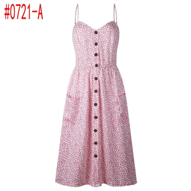 Bohemian Floral Tunic Women's Dress Sweet & Cute Sleeveless