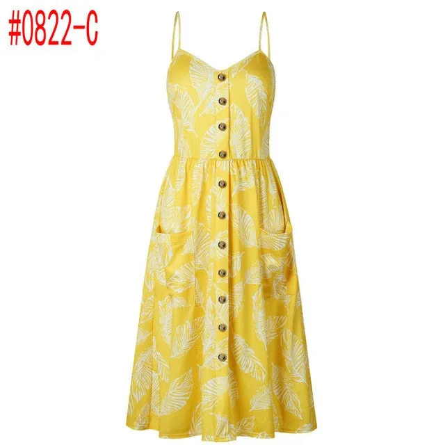 Bohemian Floral Tunic Women's Dress Sweet & Cute Sleeveless