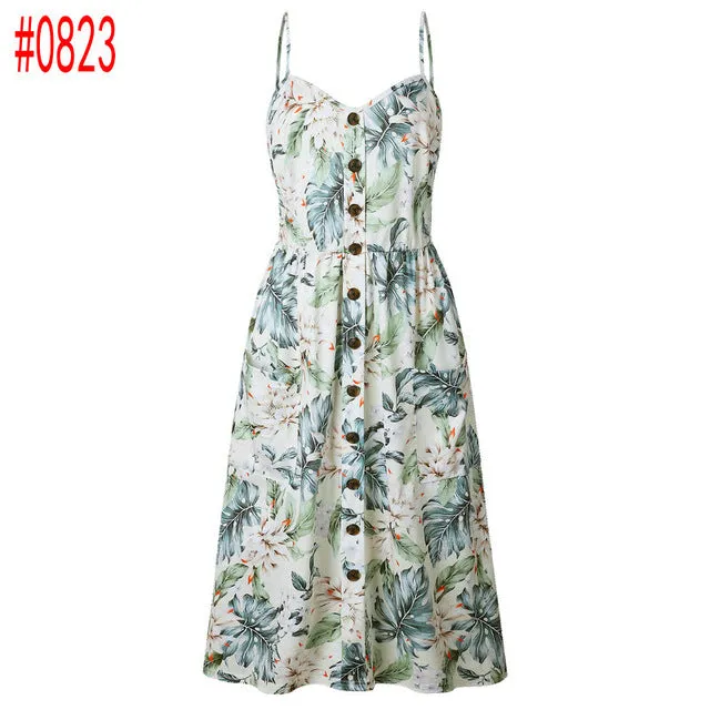 Bohemian Floral Tunic Women's Dress Sweet & Cute Sleeveless