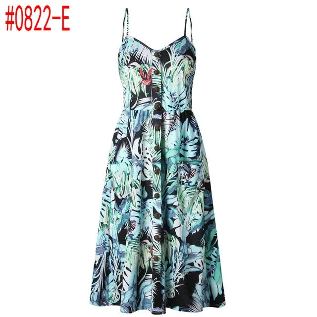 Bohemian Floral Tunic Women's Dress Sweet & Cute Sleeveless