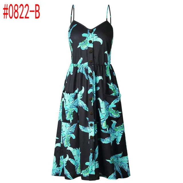 Bohemian Floral Tunic Women's Dress Sweet & Cute Sleeveless