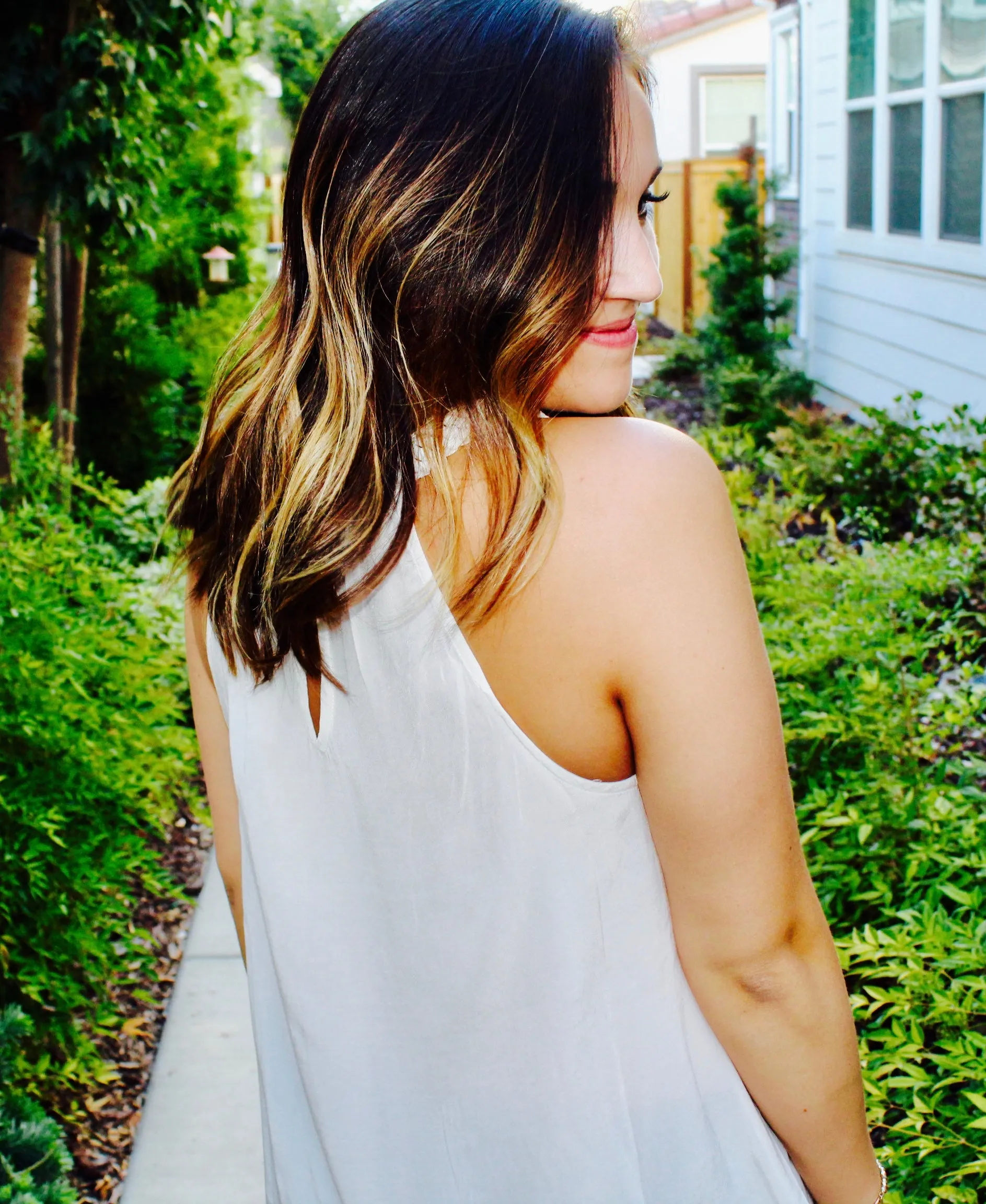BRAID AWAY HALTER TOP