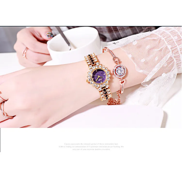 British Style Diamond Inlaid Women's Watch