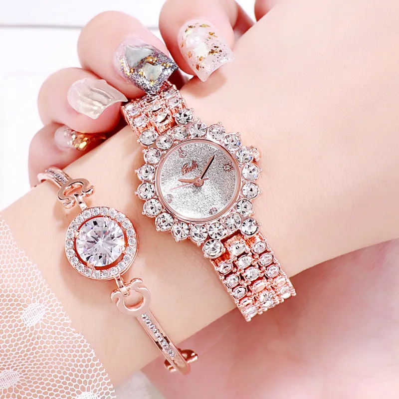 British Style Diamond Inlaid Women's Watch