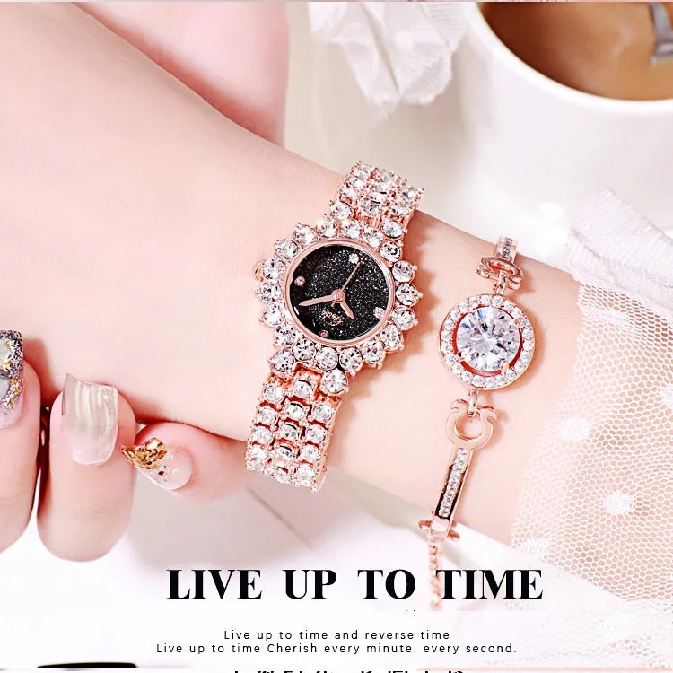British Style Diamond Inlaid Women's Watch