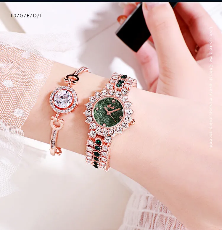 British Style Diamond Inlaid Women's Watch