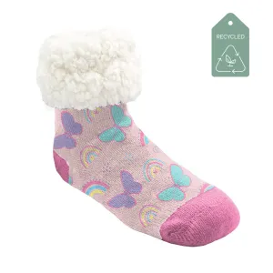 Butterfly Pink - Kids & Toddler Recycled Slipper Socks