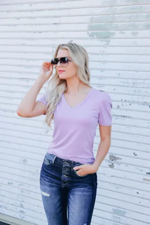 Calida Classic V-Neck Tee - Lilac