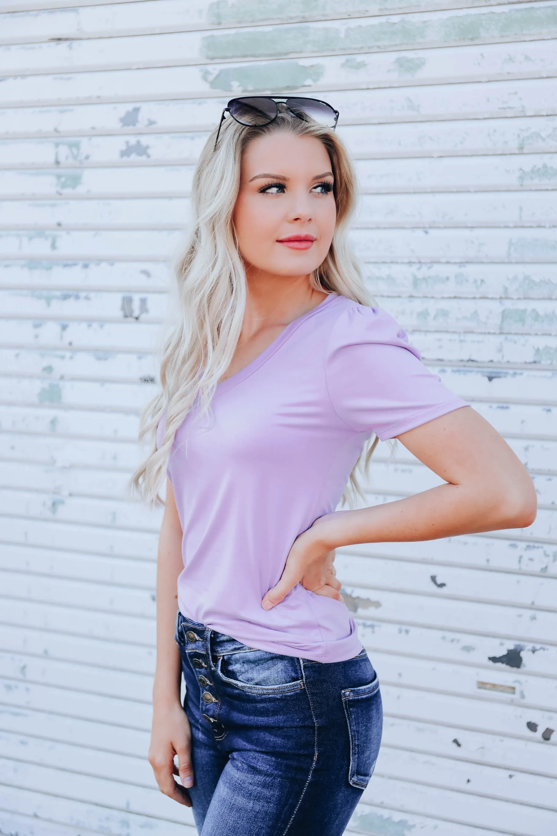 Calida Classic V-Neck Tee - Lilac