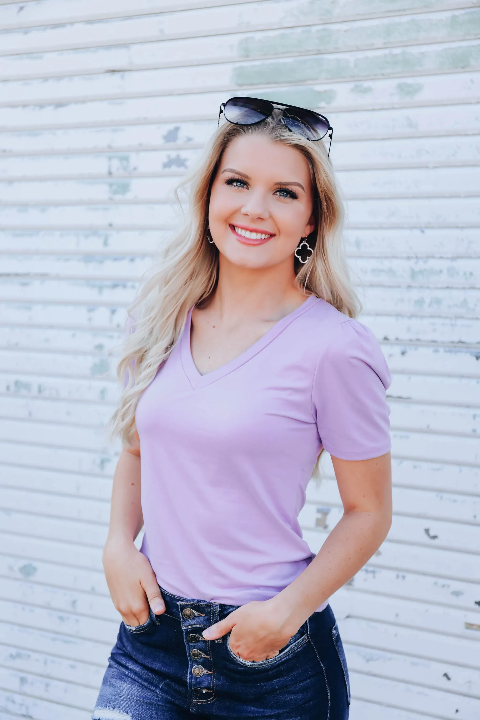 Calida Classic V-Neck Tee - Lilac