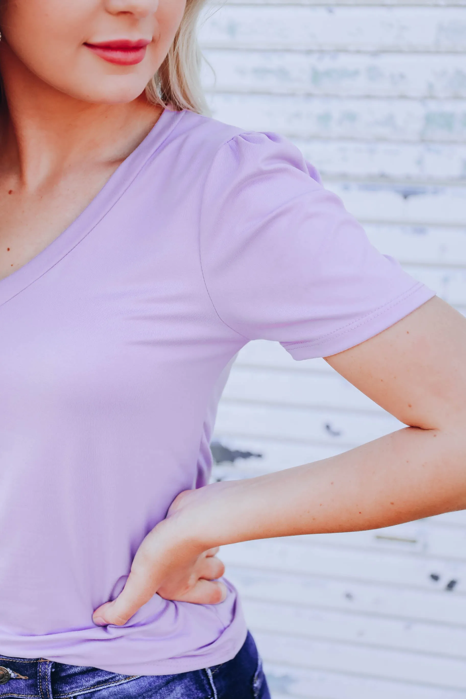 Calida Classic V-Neck Tee - Lilac