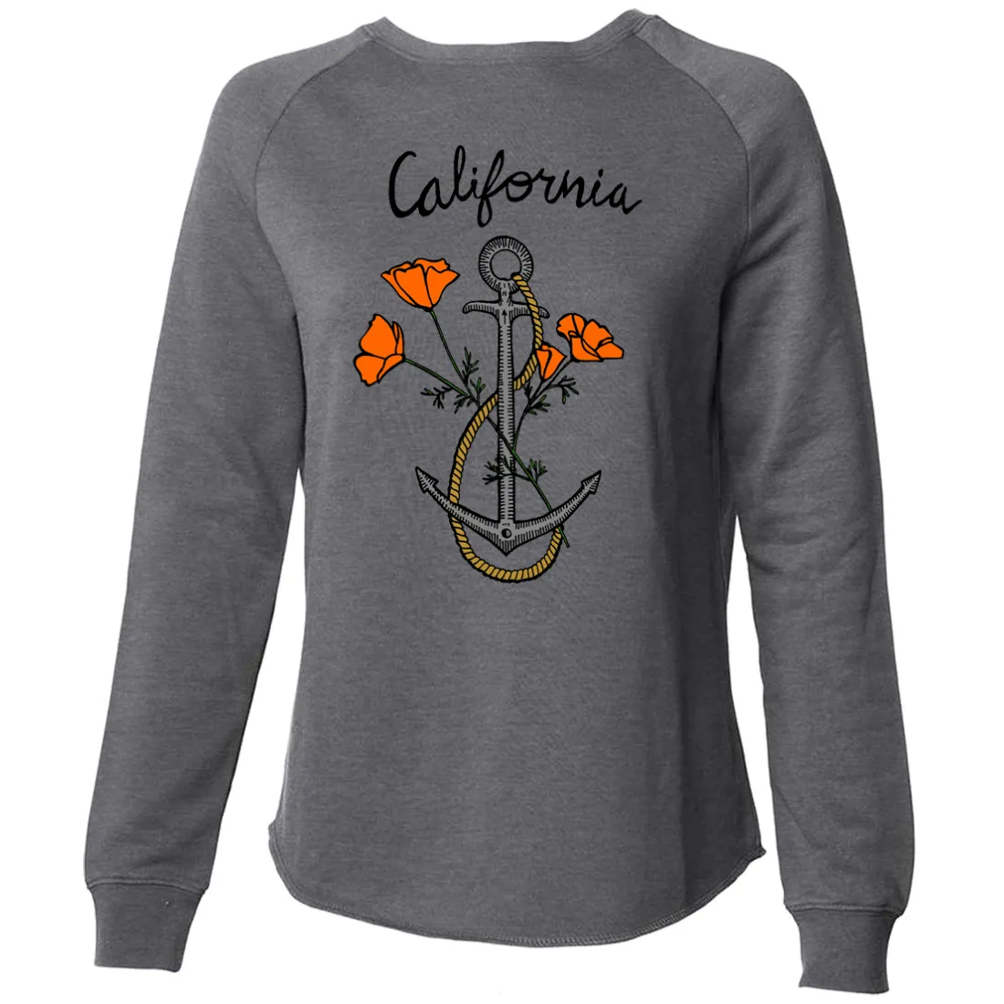 California Anchor Poppies Super Soft Crewneck Sweater