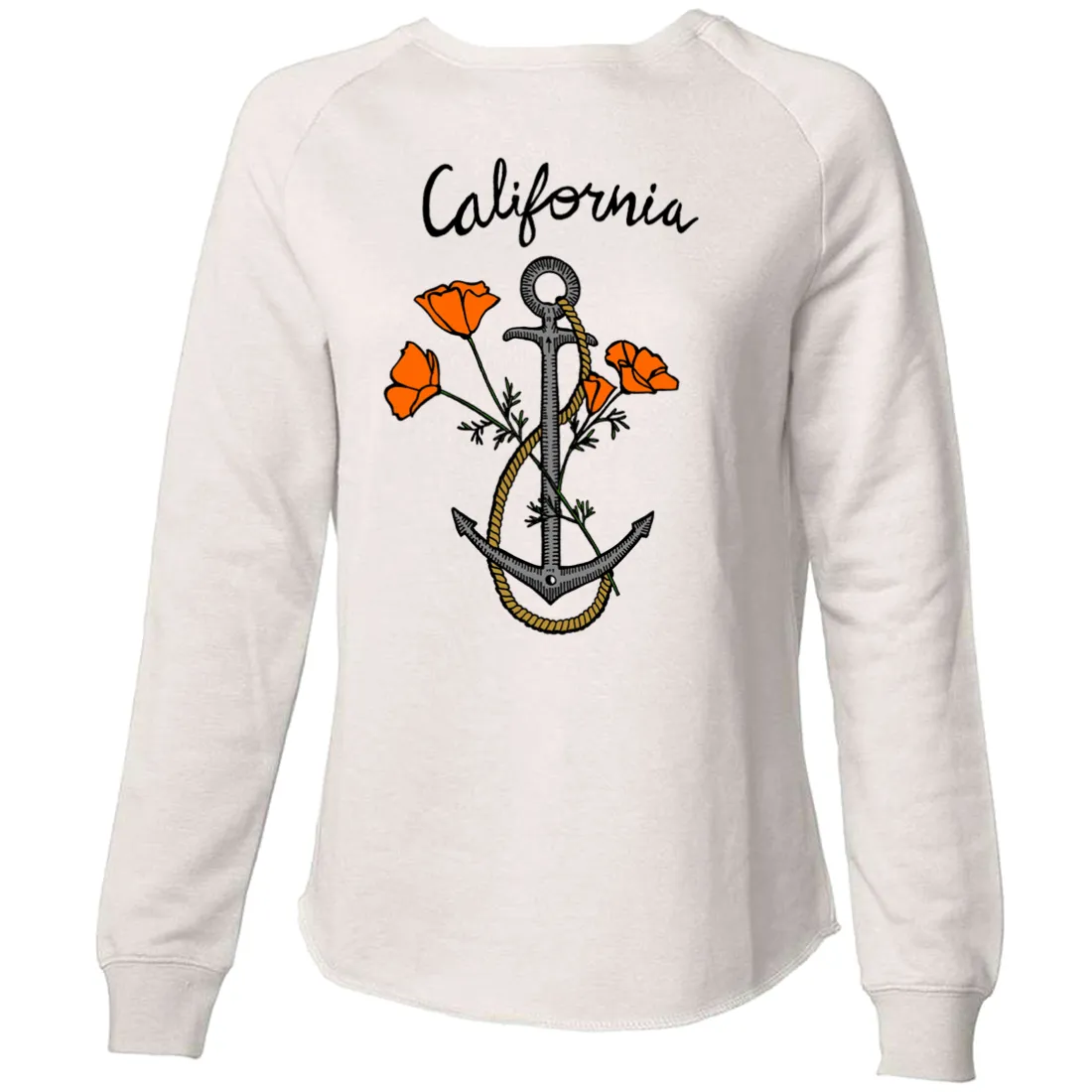 California Anchor Poppies Super Soft Crewneck Sweater