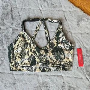 Carbon 38 Green/Silver Sports Bra, Women's Medium, New With Tags