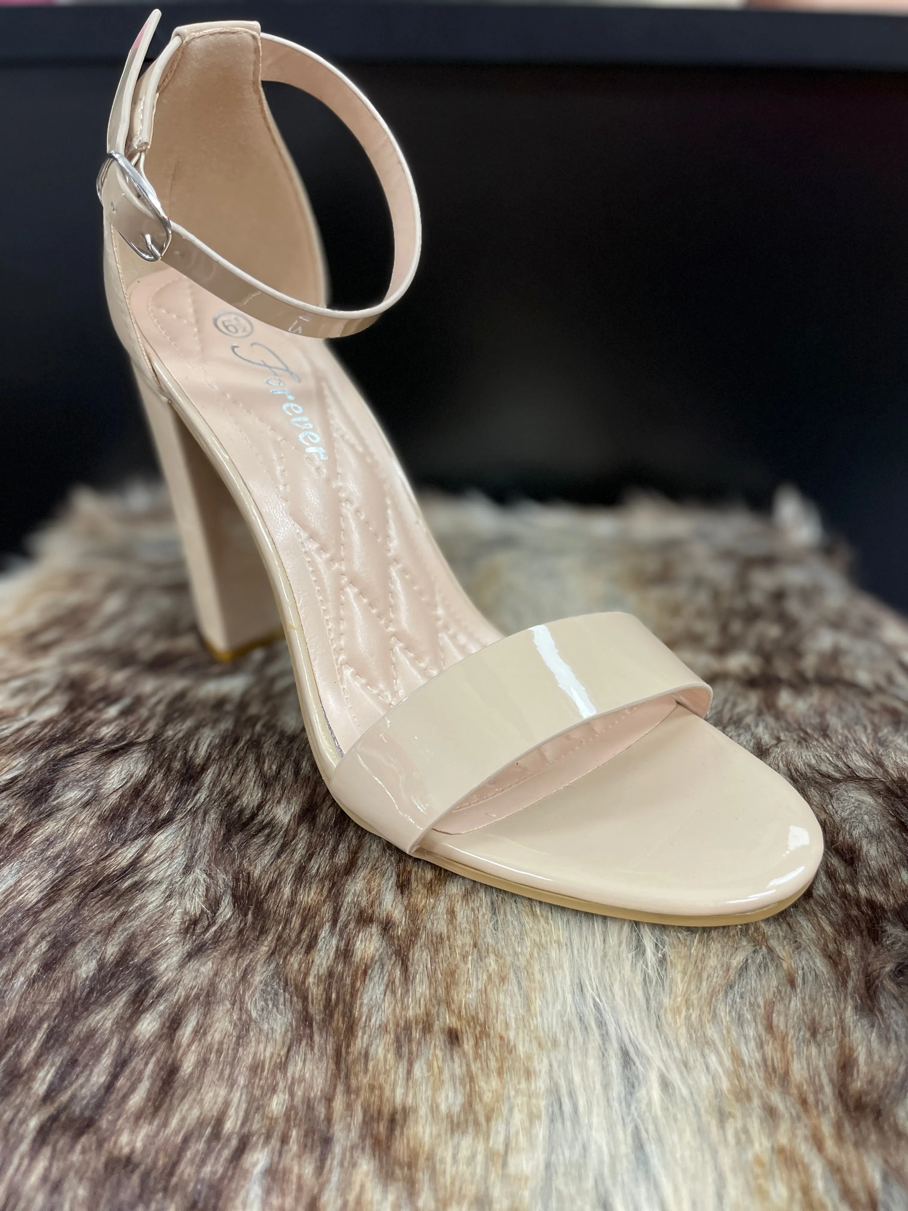 Cassandra Nude Shiny Heels