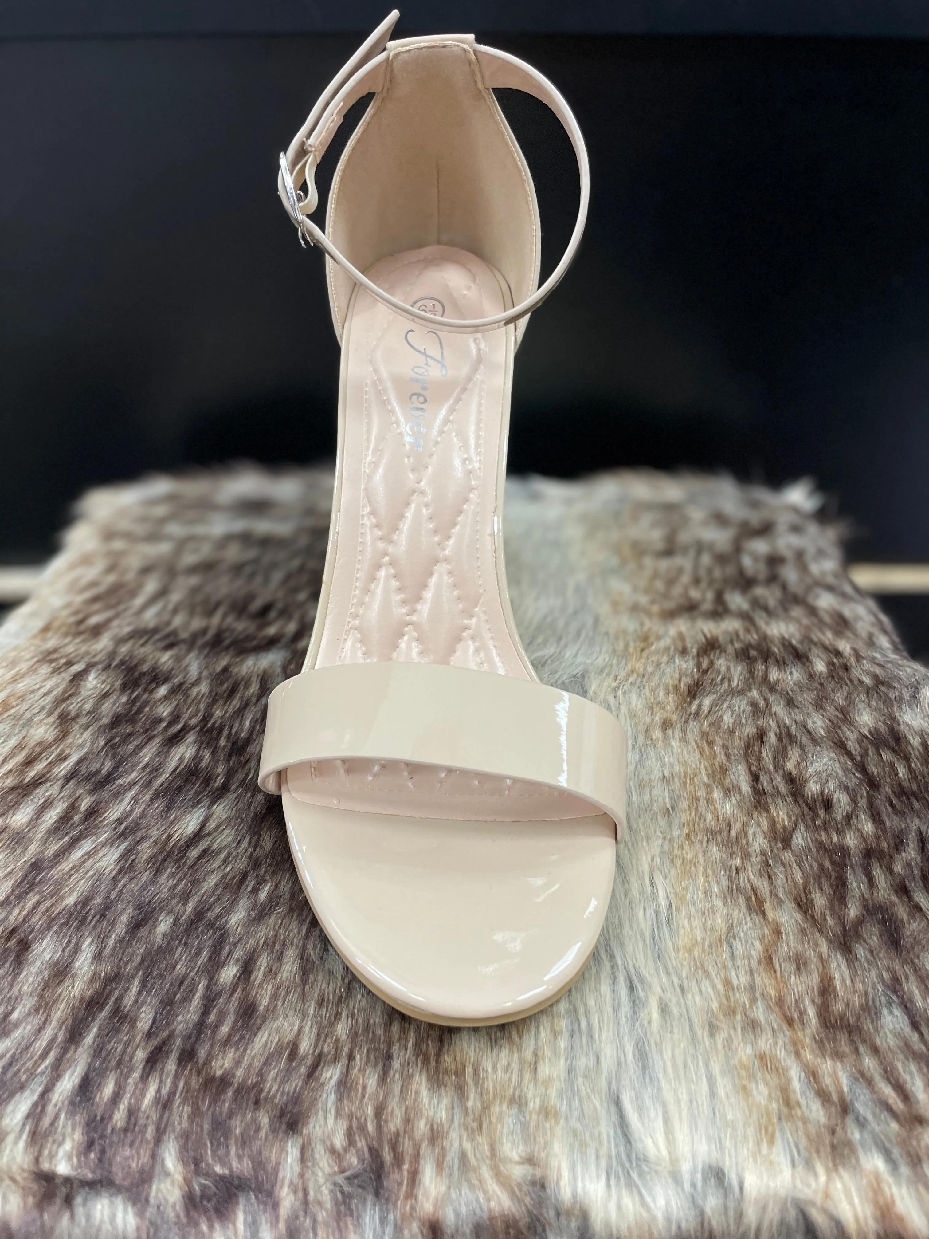 Cassandra Nude Shiny Heels