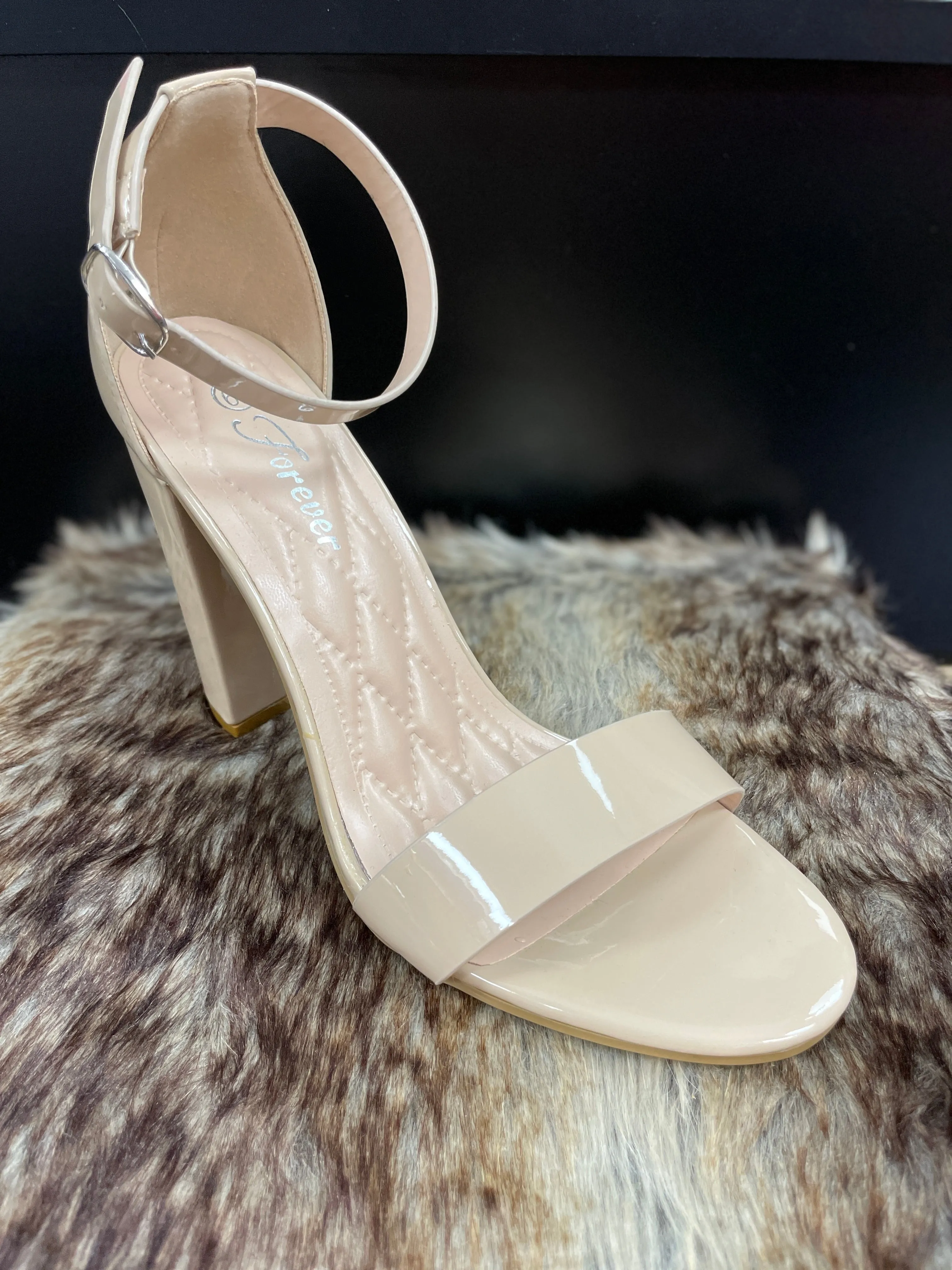 Cassandra Nude Shiny Heels
