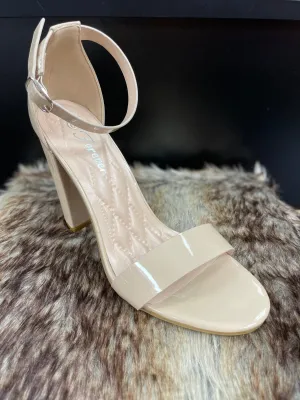 Cassandra Nude Shiny Heels