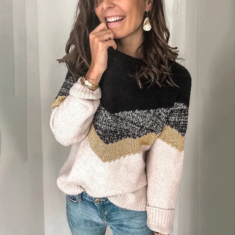 Casual Contrast Casual Knitted Sweater