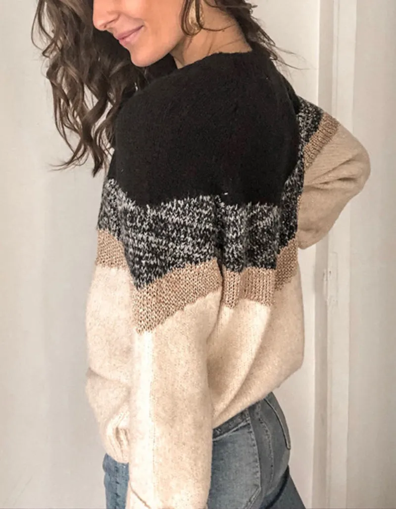 Casual Contrast Casual Knitted Sweater