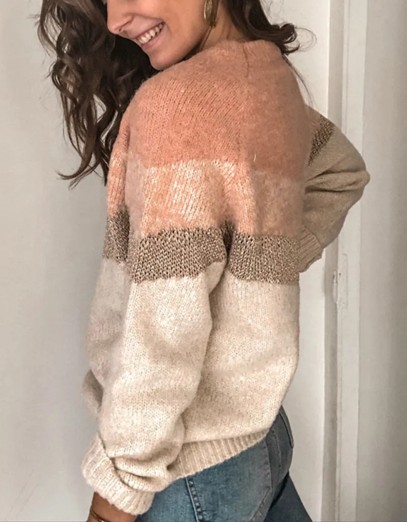 Casual Contrast Casual Knitted Sweater